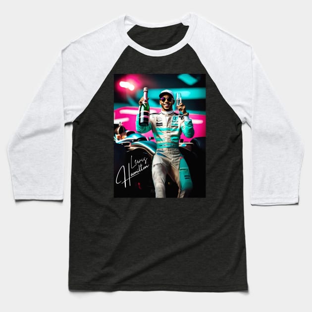 Lewis Hamilton's Celebration - Retro Art Baseball T-Shirt by F1  Studio7